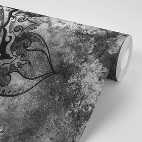 Carta da parati autoadesiva – Mandala in bianco e nero
