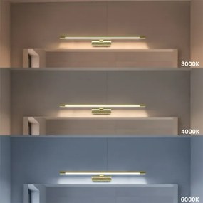 Luce LED per specchio da bagno KLIMT LED/12W/230V 3000/4000/6000K (temperatura colore selezionabile) 60 cm IP44 dorata