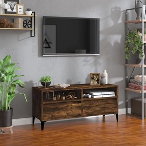 Mobile Tv Rovere Fumo 100x34,5x44,5 Cm İn Legno Multistrato /