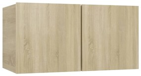 Set porta tv 4 pz rovere sonoma in truciolato