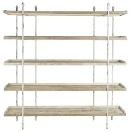 Scaffale DKD Home Decor Bianco Naturale Metallo Abete Legno di abete 40 % Metallo 190 x 40 x 200 cm