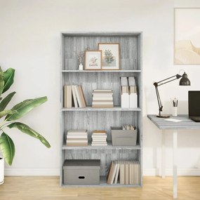 Libreria grigio sonoma 80x30x152 cm in legno multistrato