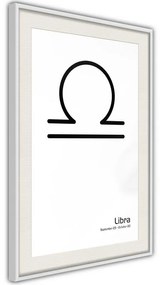 Poster  Zodiac: Libra II  Cornice Quadri Cornice nera con pass-partout, Larghezza x Altezza Home decor 30x45