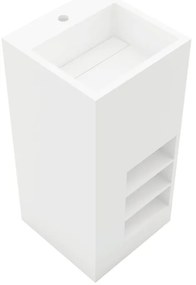 Lavabo sospeso quadrato H 85 x P 40 cm in resina