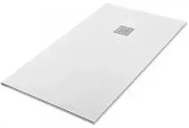 Piatto doccia filo pavimento Karen 80x160 in resina bianco pietra