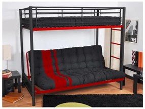 Futon speciale divano letto 135x190 cm Nero e rosso - MODULO