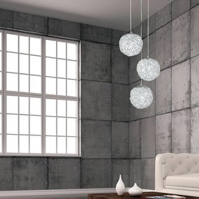 Lampadario Neoclassico Astra grigio paralume cromo 3x E27 LUCE AMBIENTE DESIGN