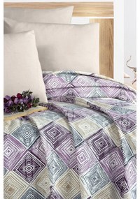 Copriletto in cotone viola e crema 200x230 cm Pique - Mila Home