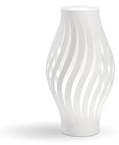 Lampada Da Tavolo Moderna 1 Luce Helios In Polilux Bianco H32 Made In Italy