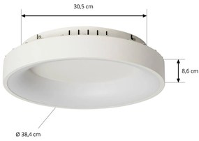 Lucande plafoniera a LED Samvel, Ø 38,4 cm, bianco, ferro