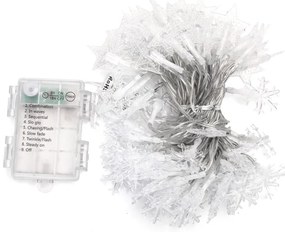 Aigostar - Catena luminosa natalizia LED da esterno 100 LED, 8 funzioni, 3x AA, 10 m, IP44, bianco freddo