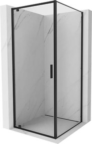 Mexen Exo-BR cabina doccia a battente 90 x 90 cm, trasparente, nera - 8181-090-090-70-00