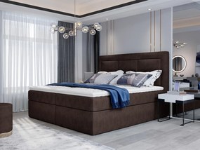 Letto matrimoniale boxspring Maldive - 160 x 200 cm , Tessuto marrone