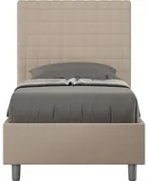 Letto Singolo 90x200 cm con Rete e Contenitore Sunny Tortora