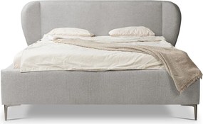 Letto matrimoniale imbottito grigio chiaro con rete inclusa 180x200 cm Makana – Makamii