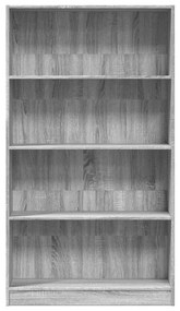 Libreria grigio sonoma 80x24x143 cm in legno multistrato