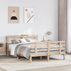 Giroletto Con Testiera 140x190 Cm İn Legno Massello Di Pino /