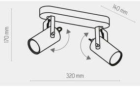 Faretto REDO 2xGU10/10W/230V oro/nero