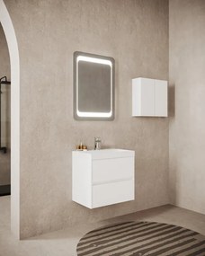 Mobile sottolavabo e lavabo Portofino per vasca centrale bianco in mdf L 60 x H 50.5 x P 40 cm 2 cassetti