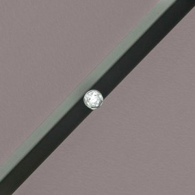Ombrellone da Giardino Inclinabile Ø265 cm con 32 Luci LED Solari e Manovella Grigio...