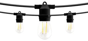 Catenaria da 10m IP65 con 10 Portalampada E27 Nero