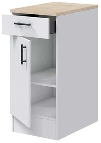Mobile Base 40x60x90h Kira 1 Cassetto 1 Anta MDF Bianco/Rovere – Arredo Casa e Cucina