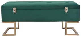 Panca con Vano Portaoggetti 105 cm in Velluto Verde