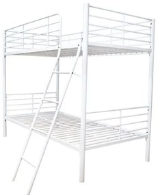 Letto a castello in acciaio Monza 80x190 cm, altezza 160 cm, con protezione superiore