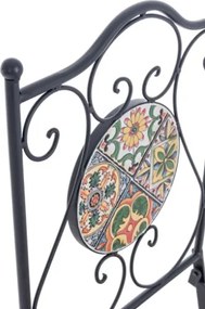 Set bistrot da arredo esterno tavolino 60 cm e sedie pieghevoli effetto maiolica Naxos Bizzotto