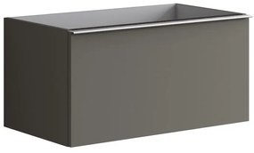 Mobile da bagno sotto lavabo Pixel plain grigio laccato L 80 x H 40 x P 45.5 cm 2 cassetti, lavabo non incluso