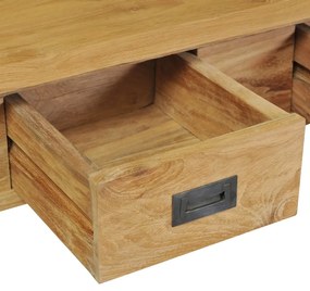 Tavolo consolle in legno massello di teak 90x30x80 cm