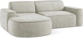 Divano angolare color crema (con penisola a sinistra/con chaise lounge) con rivestimento in ciniglia Omao – Makamii