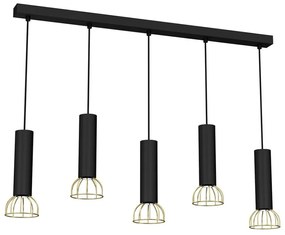 Lampadario su filo DANTE 5xGU10/25W/230V nero/oro