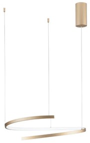 Lampadario LED glamour Moma dorato Ø60cm, luce con 3 temperature di colore 6090 lumen, LUCE AMBIENTE DESIGN