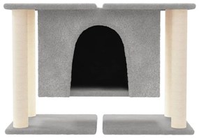 Albero per gatti con tiragraffi in sisal grigio chiaro 50 cm