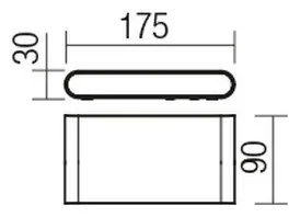 Redo 9622 - Applique da esterno KLIPPE LED, 13W, 230V, 3000K, IP54, bianco