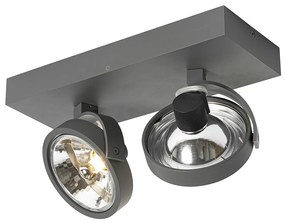 Faretto di design grigio regolabile 2 luci - Go