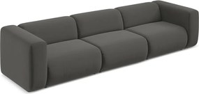 Divano grigio con rivestimento in velluto 319 cm Ekahi – Makamii