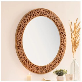 Atmosphera - Specchio da parete ANOKI diametro 99 cm eucalipto