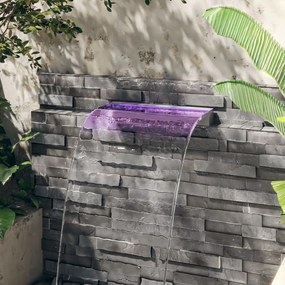 Sfioratore A Cascata Con Led Rgb Acciaio Inox 60 Cm /