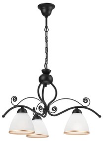 Lampadario a sospensione con catena RETRO II 3xE27/60W/230V nero