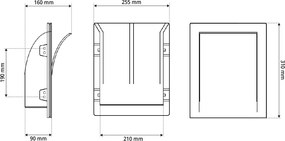 Applique Rettangolare da Incasso 2xE14 in Gesso Pitturabile