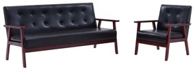 Set Di Divani 2 Pz Nero İn Similpelle /
