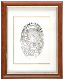 Quadro icona Madonna con bambino con argento Miro Silver, 52x66 cm