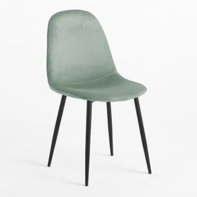 Confezione da 4 sedie da pranzo Glamm in velluto a coste Verde Menta - Sklum