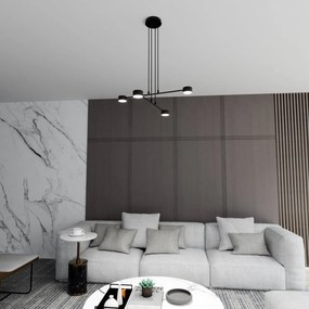 Lampadario a Sospensione in Acciaio GX53 MODUS 4 Nero 4xGX53