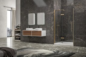 Porta doccia 100cm battente e fisso oro spazzolato | KT4000G - KAMALU
