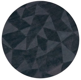 Tappeto rotondo color antracite in lana tessuto a mano ø 160 cm Shard Charcoal – Flair Rugs