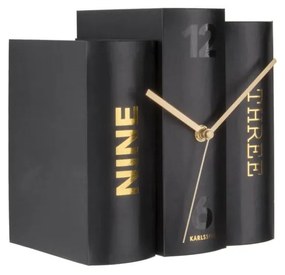 Orologio da tavolo nero a forma di libro Book - Karlsson