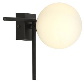 Plafoniera Moderna 1 Luce Imago 1130/1G In Acciaio Nero Vetro Opale